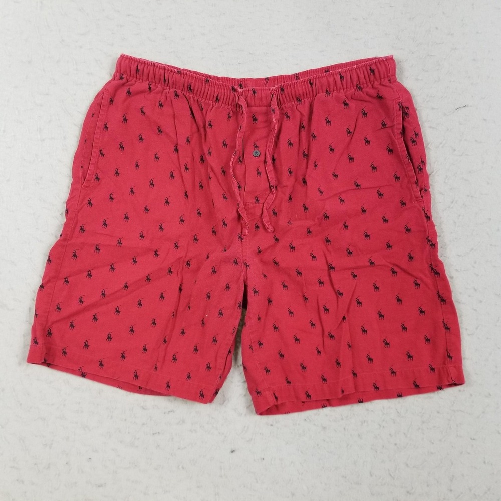 Polo By Ralph Lauren Boxer Shorts Mens Small Red Pony Print Cotton Underwear